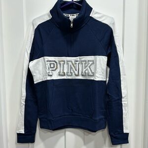 PINK Victoria’s Secret Quarter-zip Sweatshirt Size Large